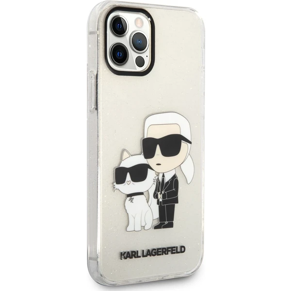 Karl Lagerfeld IML Glitter Karl and Choupette NFT kryt iPhone 12/12 Pro čirý - Pouzdra - Obrázek TIJYF00101