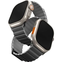 UNIQ Revix Premium Edition řemínek pro Apple Watch 49/46/45/44/42mm Charcoal (šedý/světle šedý) - Řemínky
