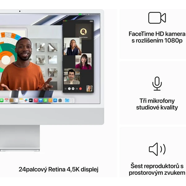 CTO Apple iMac 24" (2023) / VESA / 256GB SSD / 16GB / Mouse / CZ KLV / Stříbrný - All-in-one - Obrázek TIZF000G01