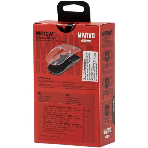 Marvo PRISM B10 bezdrátová myš černá - Myši - Obrázek TJUA000J01