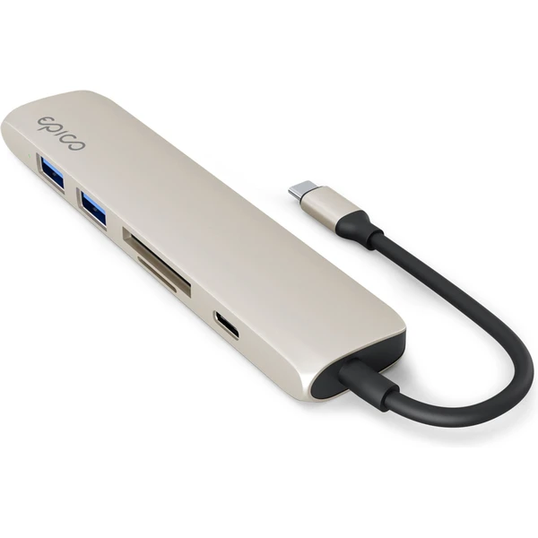 iWant by Epico 6v1 hliníkový hub 8K s USB-C hvězdně bílý - USB huby - Obrázek TKEK000K01
