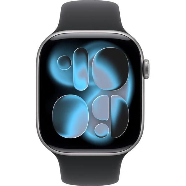 Apple Watch Series 11 (42mm) Vesmírně šedý hliník s černým sportovním řemínkem S/M - Chytré hodinky - Obrázek TNNH000K01