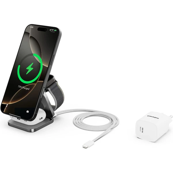 Cubenest SQ312 Ultra Qi2.2 (MagSafe) 3v1 nabíječka (35W) šedá - Nabíječky - Obrázek TO5I000K01