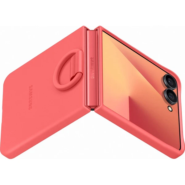 Samsung Ring Silicone Case ochranný kryt Galaxy Z Flip7 červený - Pouzdra - Obrázek TPGE000K01