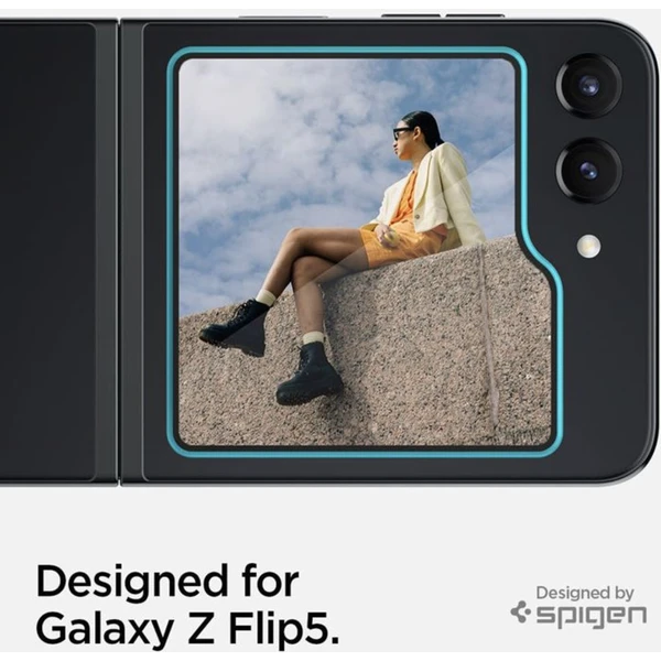 Spigen Glass tR EZ Fit Cover 2 Pack tvrzené sklo Samsung Galaxy Z Flip5 - Ochranné folie a skla - Obrázek TPJ6G00101