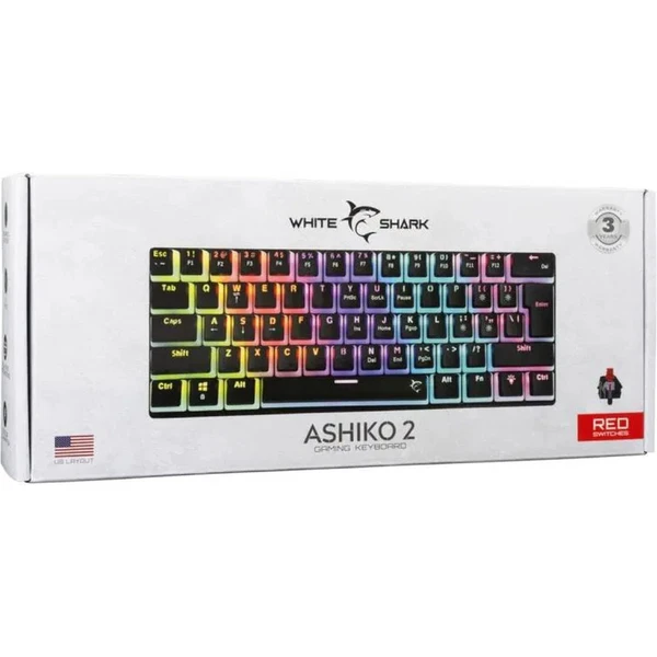 White Shark ASHIKO 2 Red (US) černá - Klávesnice - Obrázek TPOE000K01