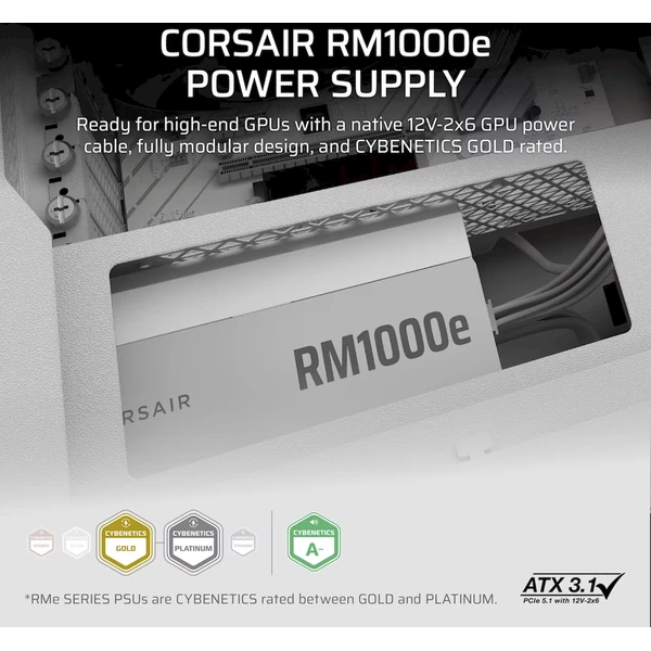 Corsair RM1000e bílý - Zdroje - Obrázek TPOK000K01