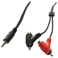 PremiumCord 3,5mm/2x Cinch + 2x Cinch kabel 2m černý - Kabely a redukce