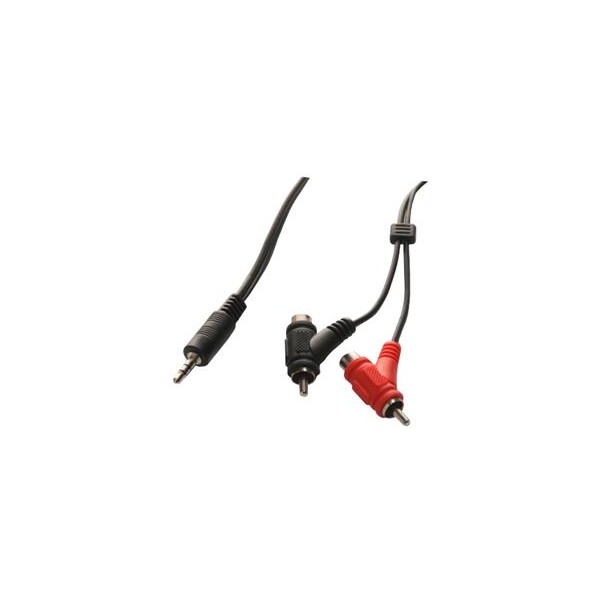 PremiumCord 3,5mm/2x Cinch + 2x Cinch kabel 2m černý