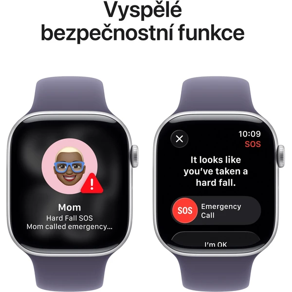 Apple Watch Series 11 (46mm) Stříbrný hliník s mlžně fialovým sportovním řemínkem M/L - Chytré hodinky - Obrázek TQNH000K01