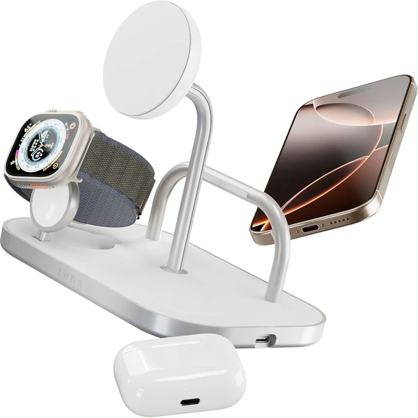 ZENS 4-in-1 MagSafe/Qi2 4v1 nabíjecí stanice (60W) stříbrná - Nabíječky - Obrázek TRAL000K01