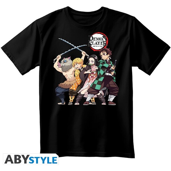 Tričko ABYstyle Demon Slayer - Group L Černá