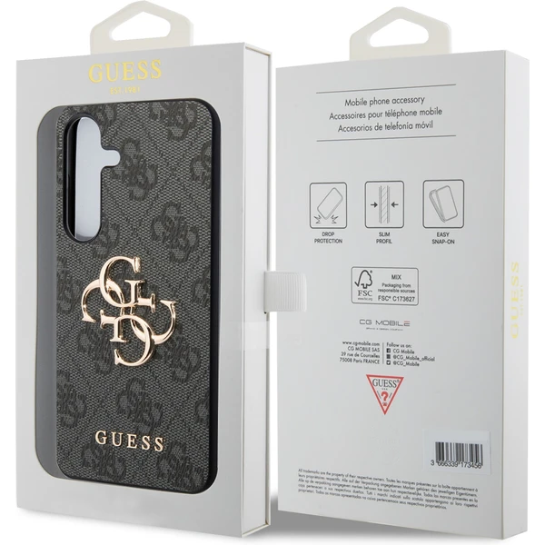 Guess PU 4G Metal Logo Zadní kryt Samsung Galaxy S24 šedý - Pouzdra - Obrázek TUH1000O01
