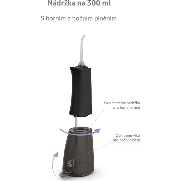 TrueLife AquaFloss Compact L100 ústní sprcha černá - Ústní sprchy - Obrázek TUUL000K01