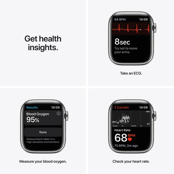 Apple Watch Series 7 Cellular 41mm ocel - Chytré hodinky - Obrázek TUZZ000501