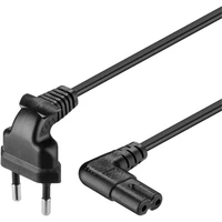 PremiumCord napájecí kabel s vidlicí se zahnutými konektory 230V 2m černý - Kabely a redukce