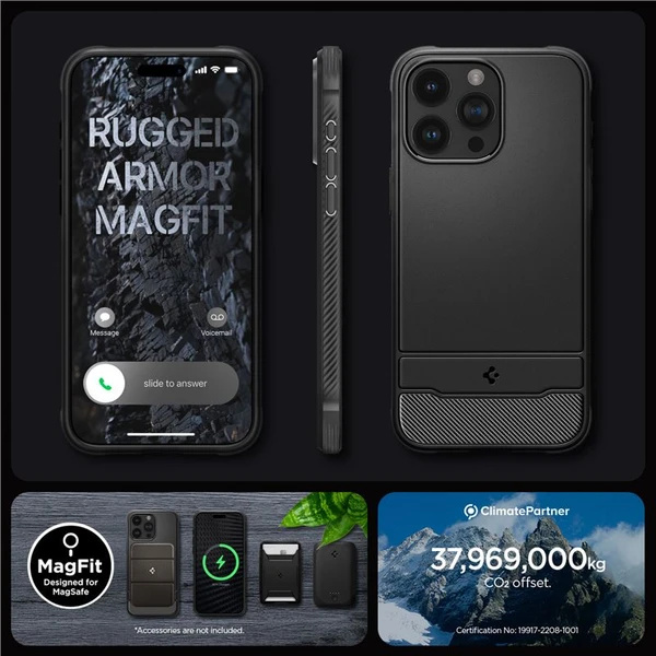 Spigen Rugged Armor MagFit iPhone 15 Pro Max matně černý - Pouzdra - Obrázek TWW8000601