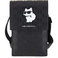 Karl Lagerfeld Saffiano Monogram Choupette NFT Wallet Bag pouzdro černé - Popruhy a crossbody