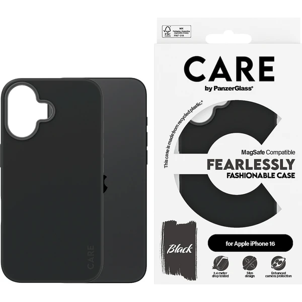 PanzerGlass® CARE kryt Apple iPhone 16 MagSafe Fearlessly černý - Pouzdra - Obrázek U008000P01