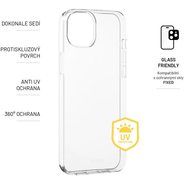 FIXED Slim AntiUV TPU kryt Apple iPhone 15 čirý - Pouzdra - Obrázek U0H1000P01