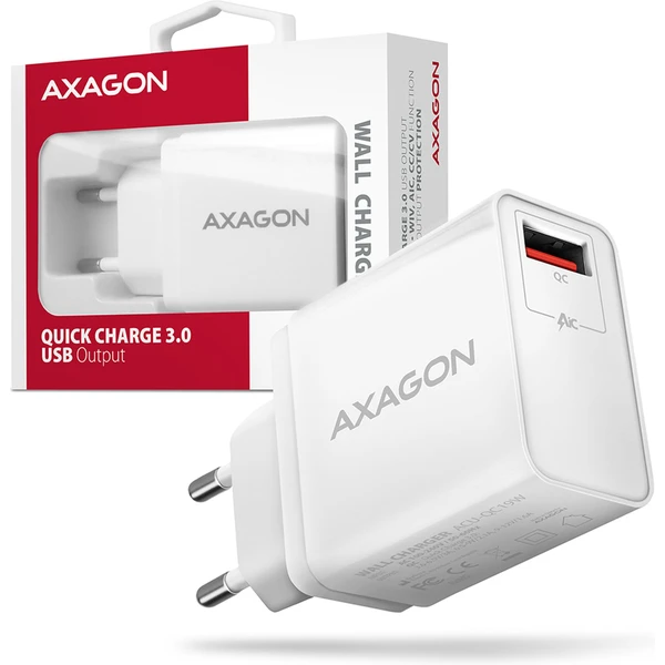 AXAGON ACU-QC19W nabíječka do sítě 19W USB-A bílá - Nabíječky - Obrázek U0M0000P01