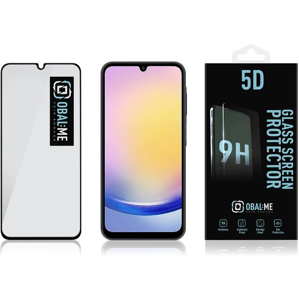 Obal:Me 5D Tvrzené sklo Samsung Galaxy A25 5G černé - Ochranné folie a skla - Obrázek U0U0000K01