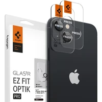 Spigen Glass tR EZ Fit Optik Pro 2 Pack tvrzené sklo na fotoaparát iPhone 15/15 Plus/14/14 Plus čern - Ochranné folie a skla