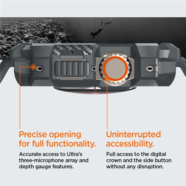 Spigen Rugged Armor Pro řemínek s pouzdrem Apple Watch Ultra 3/2/1 (49mm) šedý - Řemínky - Obrázek U1A1000P01