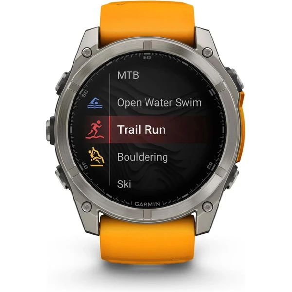 Garmin Fenix 8 AMOLED Sapphire 51 mm titanové s oranžovým řemínkem - Chytré hodinky - Obrázek U1LG000J01