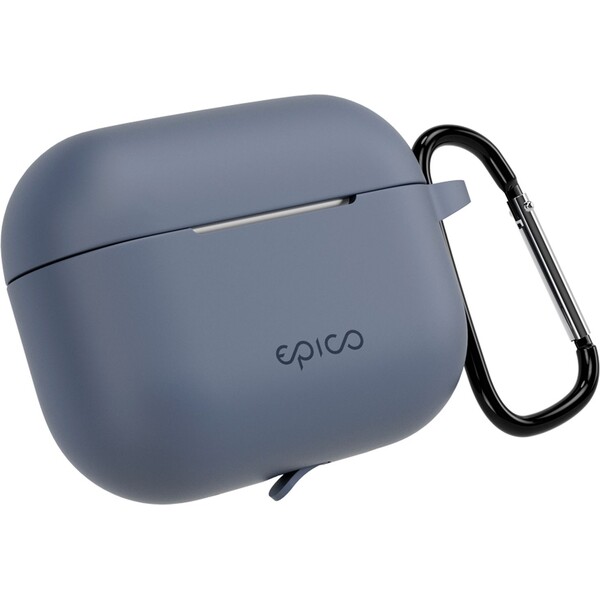 Silikonové pouzdro s karabinou pro AirPods Pro 3 Epico - modrošedé