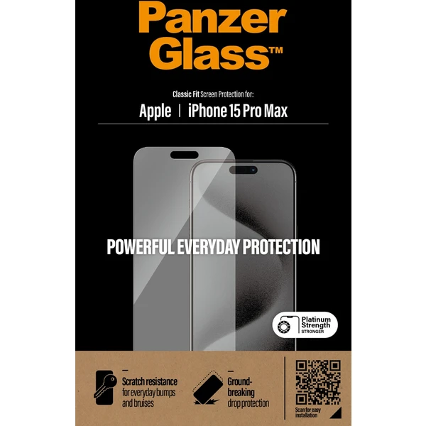 PanzerGlass Classic Fit ochranné sklo Apple iPhone 15 Pro Max - Ochranné folie a skla - Obrázek U1TS100501
