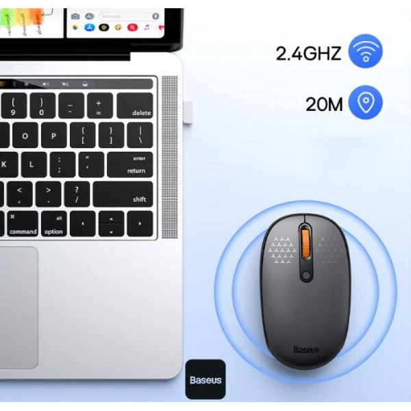 Baseus F01B Tri-mode bezdrátová myš šedá - Myši - Obrázek U22R000K01
