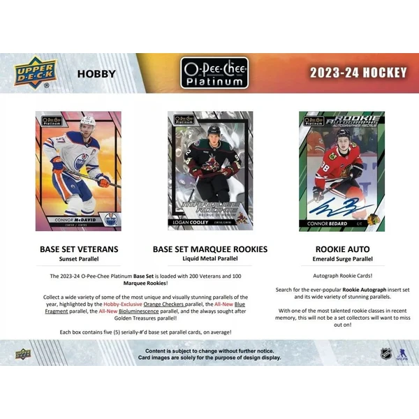 Hokejové karty 2023-24 Upper Deck O-Pee-Chee Platinum Hockey Hobby Box - Hokejové karty - Obrázek U2E8000K01