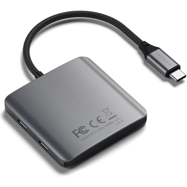 Satechi čtyřportový USB-C hub s PD vesmírně šedý - USB huby - Obrázek U2OC000J01