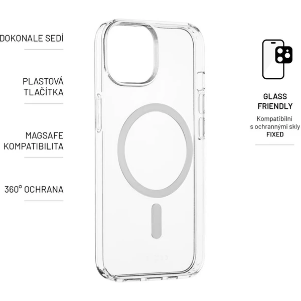 FIXED MagPure kryt s Magsafe Apple iPhone 15 čirý - Pouzdra - Obrázek U335000L01