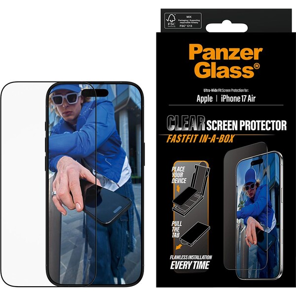 PanzerGlass® Ultra-Wide Fit sklo Apple iPhone 17 Air s bezprašným aplikačním boxem