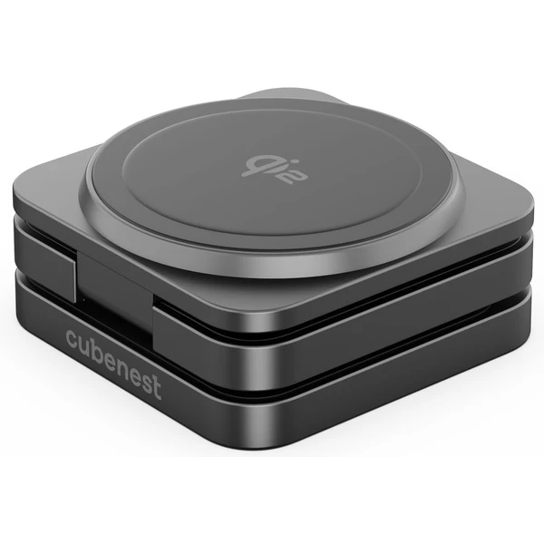 Cubenest SQ312 Fold Pro Qi2 (MagSafe) 3v1 magnetická nabíječka černá - Nabíječky - Obrázek U3PF000N01