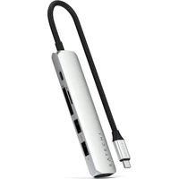 Satechi 6v1 USB-C Slim víceportový adaptér stříbrný - USB huby