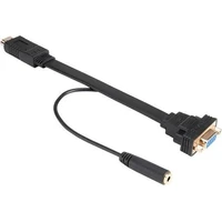 Akasa HDMI/VGA redukce s 3,5mm konektorem 0,2m černá - Kabely a redukce