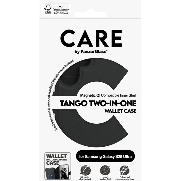 PanzerGlass® CARE pouzdro Samsung Galaxy S25 Ultra Tango 2v1 Wallet QI - Pouzdra - Obrázek U6FC000J01