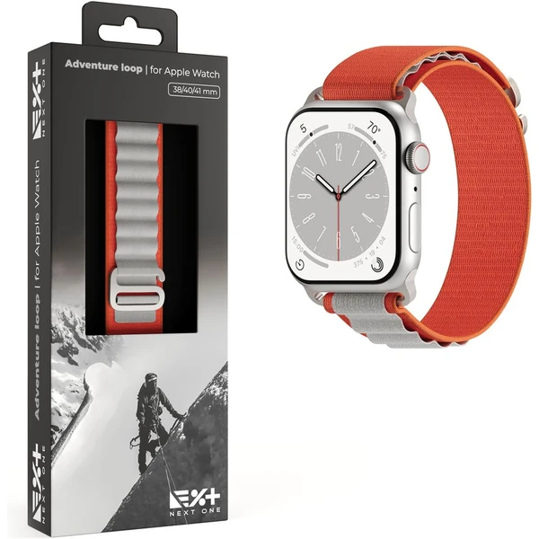 Next One Adventure Loop řemínek Apple Watch 38/40/41mm oranžový/šedý - Řemínky - Obrázek U6O4000601
