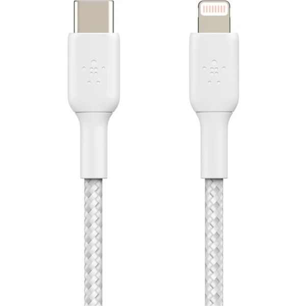 Belkin BOOST Charge Braided USB-C/Lightning napájecí kabel 1m bílý - Kabely a redukce - Obrázek U889400301
