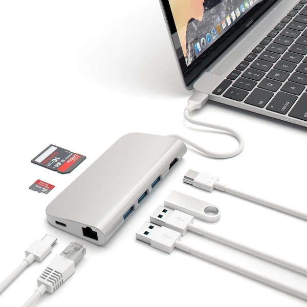 Satechi Multi-Port hub stříbrný - USB huby - Obrázek U8ME100301