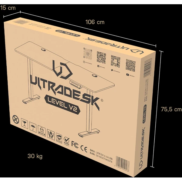 Ultradesk LEVEL V2 herní stůl s nastavitelnou výškou zelený - Stoly - Obrázek U9U6000P01