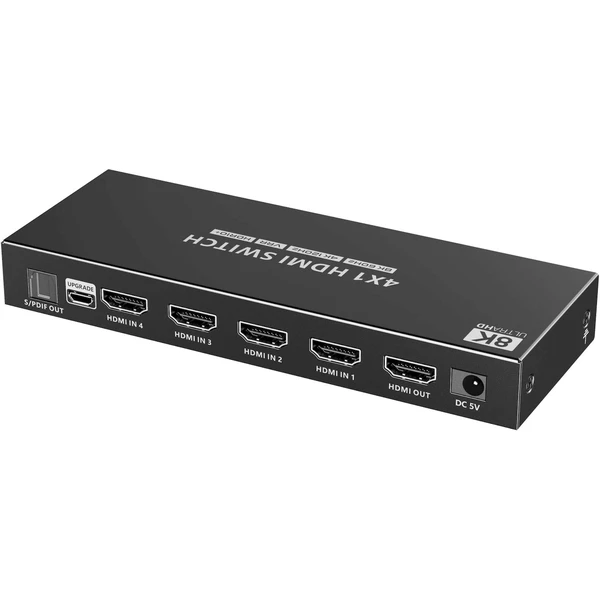 PremiumCord HDMI switch 4:1 s podporou rozlišení 8K@60Hz,4K@120Hz, 1080P, HDR, s ovládáním tlačítkem - Ostatní - Obrázek U9UF000K01
