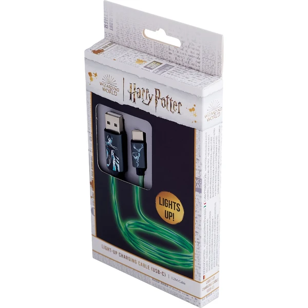 Lazerbuilt Harry Potter - Patronus USB-A/USB-C svítící napájecí kabel 10W 1,2m zelený - Kabely a redukce - Obrázek UA7H000K01