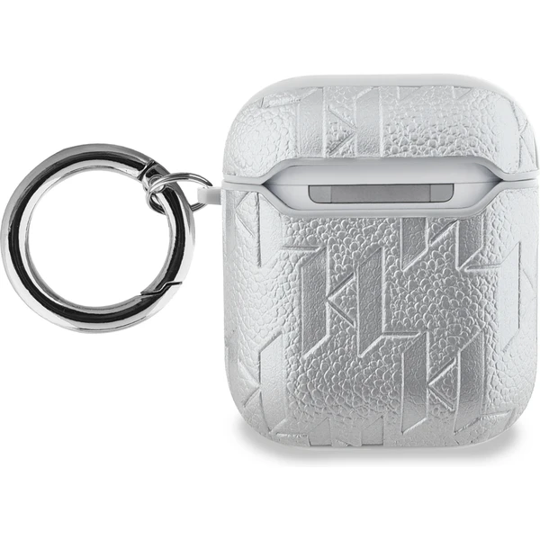Karl Lagerfeld PU Embossed Karl Head pouzdro AirPods 1/2 stříbrné - Pouzdra - Obrázek UAT6000L01