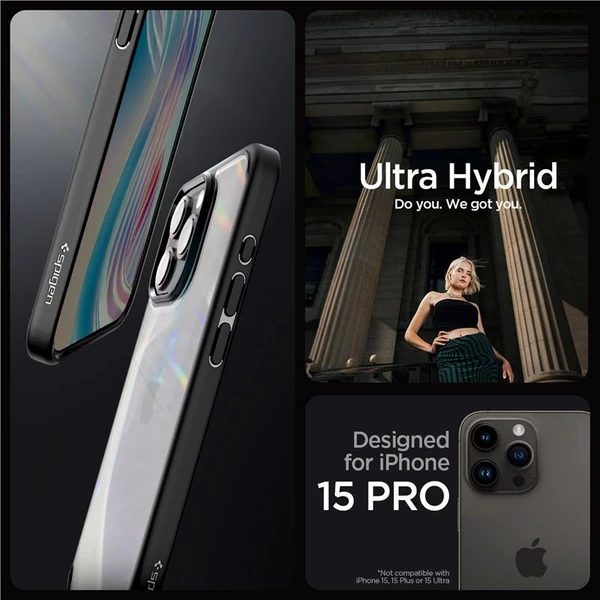 Spigen Ultra Hybrid kryt iPhone 15 Pro matně černý - Pouzdra - Obrázek UAT8000601