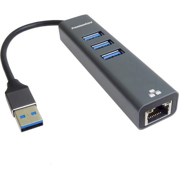 PremiumCord 4v1 USB-A Hub antracitový - USB huby - Obrázek UB8L000K01