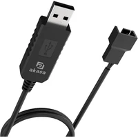Akasa 5V to 12V DC Step-Up Voltage Converter Cable for USB to 3-Pin & 4-Pin PC Fan - Kabely a redukce